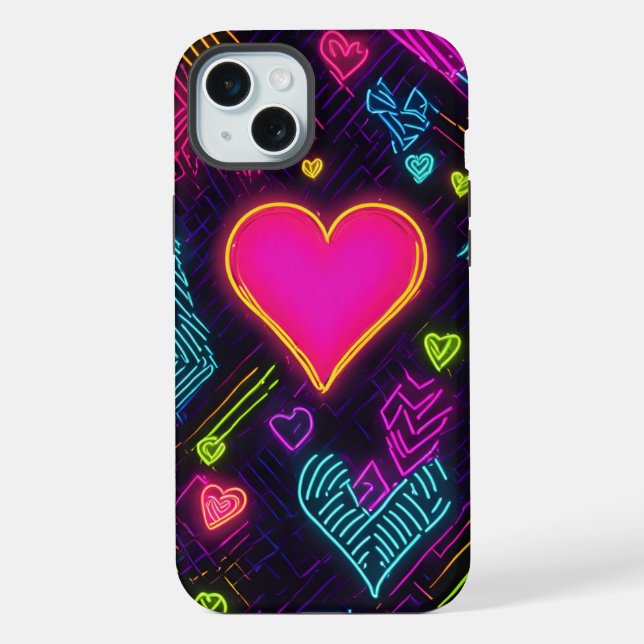 Colorful Heart Pattern iPhone Case (Back)