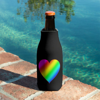 Colorful Heart Rainbow Love Bright Color Bottle Cooler