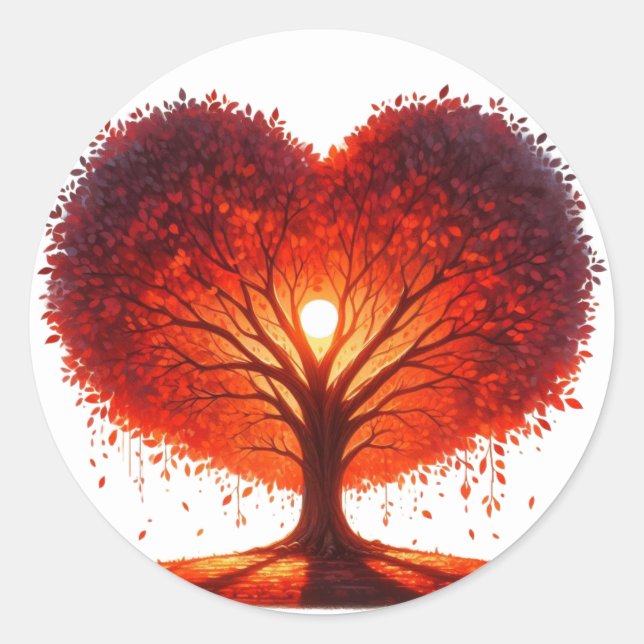 Colorful Heart Shaped Tree Stickers (Front)
