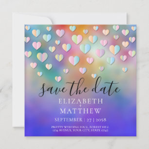 Colorful Heart Speckles Design Invitation