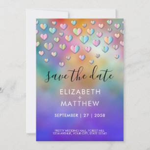 Colorful Heart Speckles Design Invitation