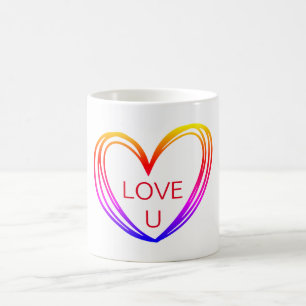 COLORFUL HEART TEXT MUG