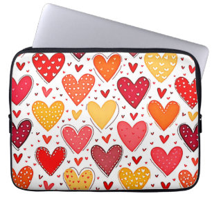 Colorful Heartfelt Love Pattern Design Laptop Sleeve