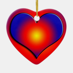 COLORFUL HEARTS CERAMIC TREE DECORATION