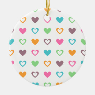 colorful hearts ceramic tree decoration