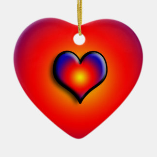 COLORFUL HEARTS CERAMIC TREE DECORATION