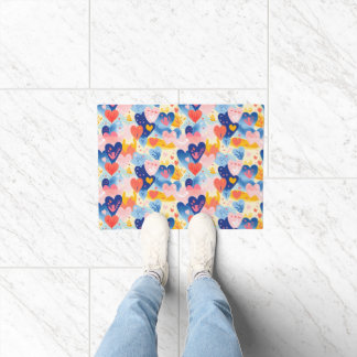 Colorful Hearts Doormat