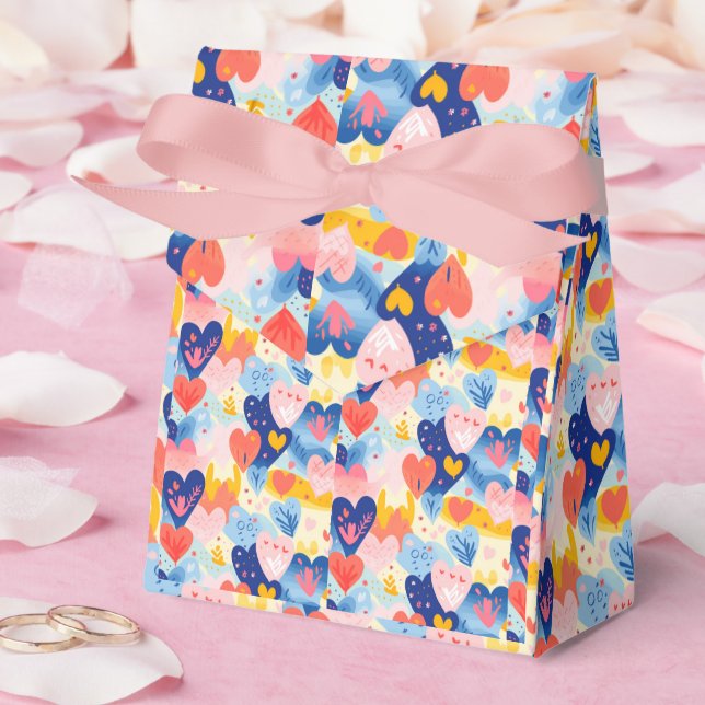 Colorful Hearts Favour Box (Wedding)