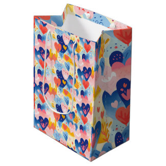 Colorful Hearts Medium Gift Bag