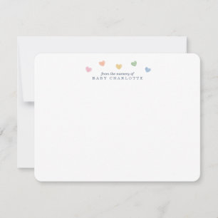 Colorful Hearts Nursery Note Card