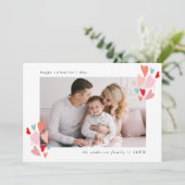 Colorful Hearts Photo Valentine's Day Holiday Card (Standing Front)