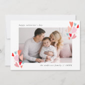 Colorful Hearts Photo Valentine's Day Holiday Card (Front)