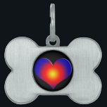 COLORFUL HEARTS, red blue orange Pet Name Tag<br><div class="desc">Colourful and vibrant hearts for dogs</div>