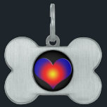 COLORFUL HEARTS, red blue orange Pet Name Tag<br><div class="desc">Colourful and vibrant hearts for dogs</div>