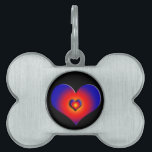 COLORFUL HEARTS, red blue orange Pet Tag<br><div class="desc">Colourful and vibrant hearts for dogs</div>