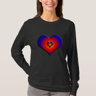 COLORFUL HEARTS, red blue T-Shirt