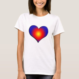 COLORFUL HEARTS, red blue T-Shirt