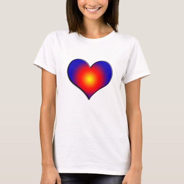 COLORFUL HEARTS, red blue T-Shirt (Front)