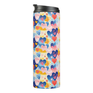 Colorful Hearts Thermal Tumbler