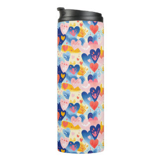 Colorful Hearts Thermal Tumbler