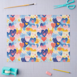 Colorful Hearts Tissue Paper