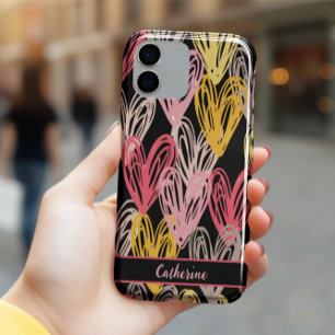 COLORFUL HEARTS VALENTINE'S DAY PATTERN iPhone 11 CASE