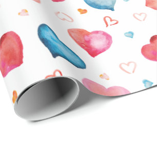 Colorful Hearts Wrapping Paper