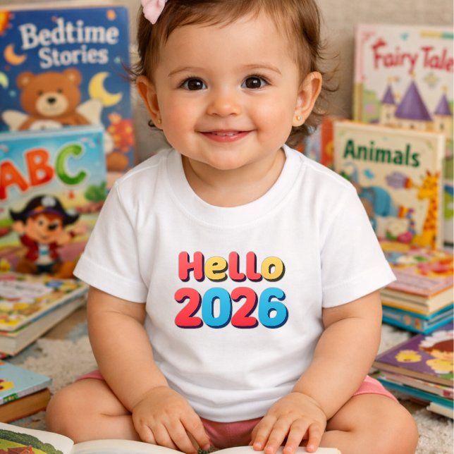 Colorful Hello 2026 happy new year toddler T-Shirt (Creator Uploaded)