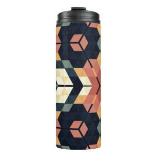 Colorful Hexagon Square Geometric Pattern Thermal Tumbler