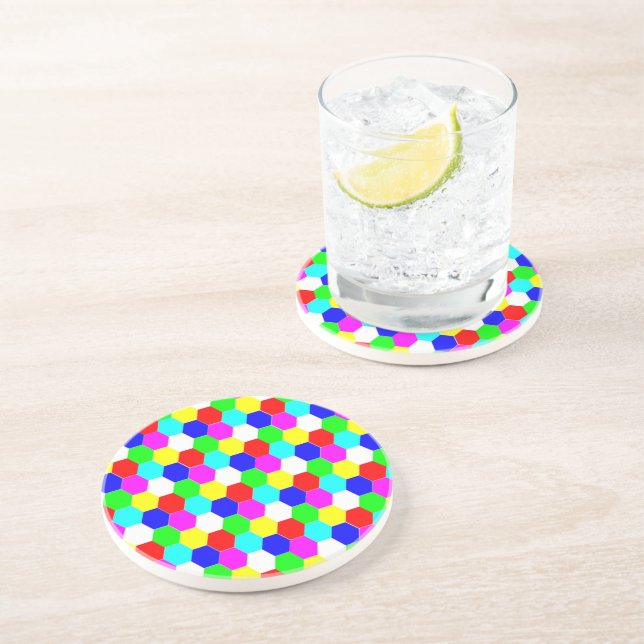 COLORFUL HEXAGONS COASTER (Side)