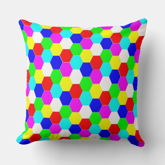 COLORFUL HEXAGONS CUSHION (Front)