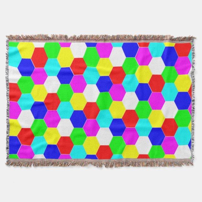 COLORFUL HEXAGONS THROW BLANKET (Front)