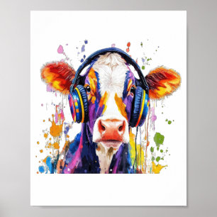 Colorful Highland Cow Poster