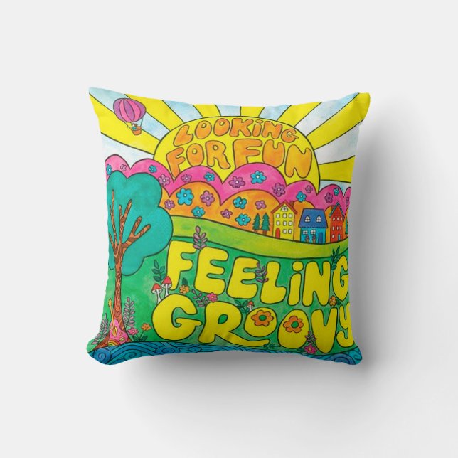 Colorful Hippie Design Cushion (Front)