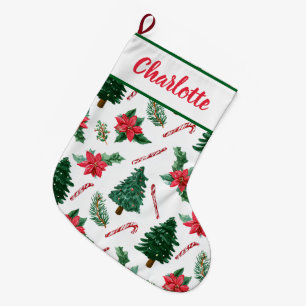 Colorful Holiday Pattern   Christmas Stocking