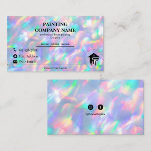 Colorful Holographic painter House  Business Card