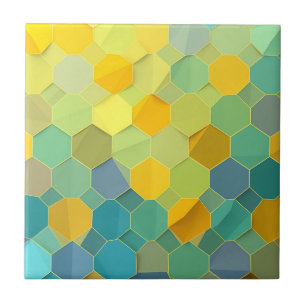 Colorful Honeycomb Geometric Pattern Ceramic Tile