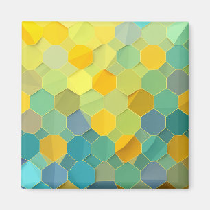 Colorful Honeycomb Geometric Pattern Magnet