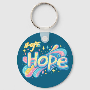 Colorful Hope Graffiti - Y2K Sparkle Aesthetic Key Ring
