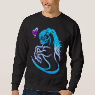 Colorful Horse and Heart Stylish Equine Girl Horse Sweatshirt
