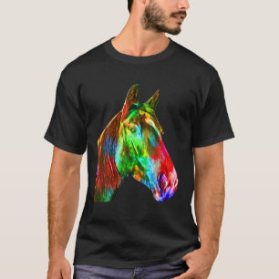 Colorful Horse Art Horseback Riding Lover Artsy Ho T-Shirt