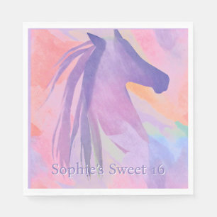 Colorful  horse  -personalized napkin