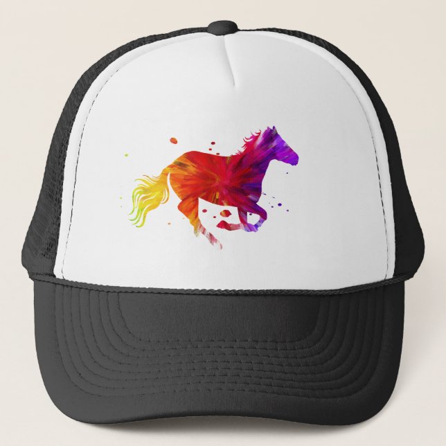 Colorful Horse Trucker Hat (Front)