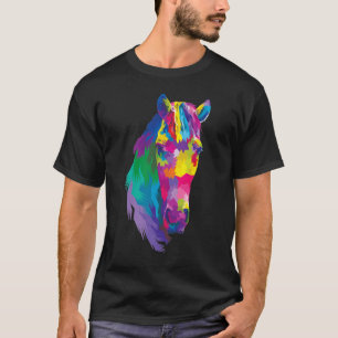 Colorful Horse's head Polygonal Geometric Horse Lo T-Shirt