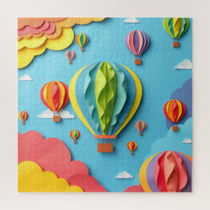 Colorful Hot Air Balloons Sky Pattern Jigsaw Puzzle
