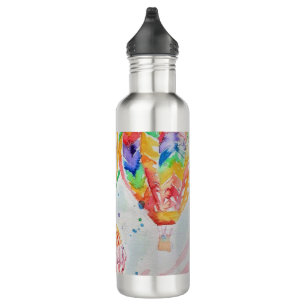 Colorful Hot Air Balloons Watercolour Painting 710 Ml Water Bottle