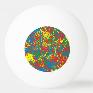 Colorful hot mess blast multi color splash rainbow ping pong ball