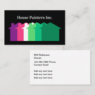 Colorful House Painter Unique Business Cards