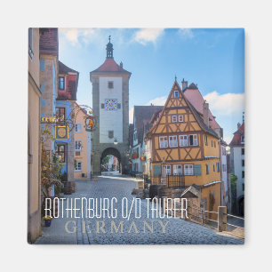 Colorful houses in Rothenburg, Germany Magnet