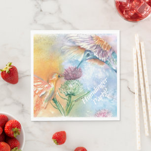 COLORFUL HUMMING BIRDS PARTY NAPKIN